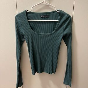 A&F ribbed long sleeve square neck top